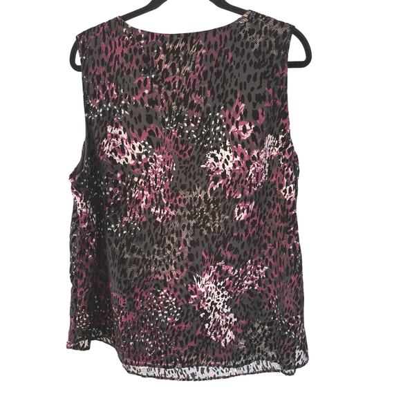 Y2K Velvet Burnout Pink Black Witchy Animal Print Whimsigoth Fairy Blouse 1X - Picture 3 of 7